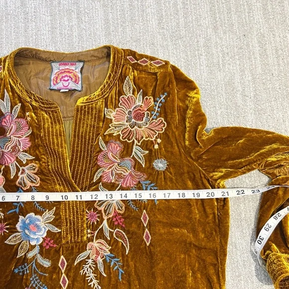 Johnny Was Denali Velvet Embroidered Tunic Dress - Picture 12 of 13